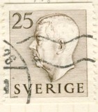 [King Gustaf VI Adolf of Sweden  - New Engravement with Imprint, type EE14]