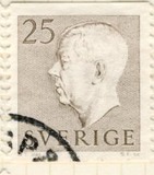 [King Gustaf VI Adolf of Sweden  - New Engravement with Imprint, type EE11]