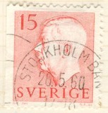 [King Gustaf VI Adolf of Sweden - New Engravement with Imprint, type EE1]