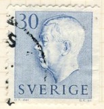 [King Gustaf VI Adolf of Sweden - New Engravement with Imprint, type EE4]