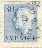 [King Gustaf VI Adolf of Sweden - New Engravement with Imprint, type EE4]