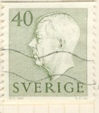 [King Gustaf VI Adolf of Sweden  - New Engravement with Imprint, type EE15]