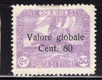 [No. 49-60 Overprinted "Valore globale" in 2 Types. Type I: 1919, Thin Overprint. Type II: 1920, Thick Overprint, type AO5]