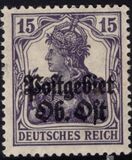 [German Empire Postage Stamps Overprinted "Postgebiet Ob. Ost", type A6]