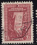 [Inscription "TÜRKIYE CÜMHURIYETI" - "Ü" in "CÜMHURIYETI", प्रकार JW]