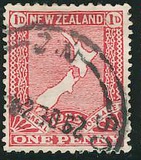 [Map of New Zealand - Coated paper, प्रकार BF]
