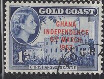 [Queen Elizabeth Stamps of 1952 of Gold Coast Overprinted "GHANA INDEPENDENCE 6TH.. MARCH, 1957", प्रकार C]