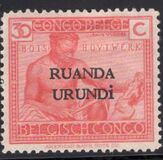 [Belgian Congo Postage Stamps Overprinted "RUANDA - URUNDI", type A6]