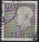 [King Gustaf VI Adolf of Sweden - White Numerals, with Imprint, Typ FA3]