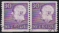 [King Gustaf VI Adolf of Sweden & Tree Crowns - New Colors and Values, type FA57]