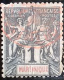[Inscription "MARTINIQUE" in Red or Blue Colour, type F]