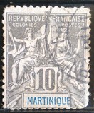 [Inscription "MARTINIQUE" in Red or Blue Colour, type F5]