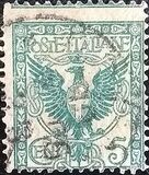 [Definitives - Eagle with Coat of Arms - Victor Emmanuel III, 1869-1947, tip AJ]