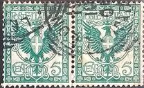 [Definitives - Eagle with Coat of Arms - Victor Emmanuel III, 1869-1947, tip AJ]
