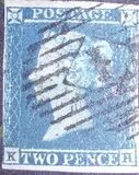 [Queen Victoria, 1819-1901 - White Line Below "POSTAGE" & Above "TWO PENCE", type B]