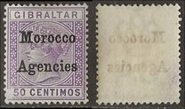[Gibraltar Postage Stamps Overprinted "Morocco Agencies" in Black Colour - "M" with long Serif, type A17]