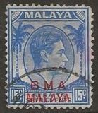 [Straits Settlements Postage Stamps Overprinted "B M A MALAYA" in Black or Red Colour, نوع A8]