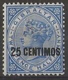 [Queen Victoria, 1819-1901 - Stamps of 1886 Surcharged "CENTIMOS", type F3]