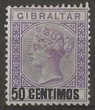 [Queen Victoria, 1819-1901 - Stamps of 1886 Surcharged "CENTIMOS", type F5]
