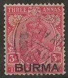 [India Postage Stamps Overprinted "BURMA", type A6]