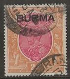 [India Postage Stamps Overprinted "BURMA", type B1]
