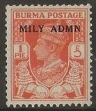 [No. 19-34 Overprinted "MILY ADMIN" in 2 Types, tip M]