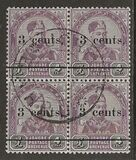 [Sultan Abu Bakar - No. 8-11 Surcharged. Period after "cents", type F]