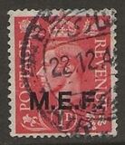 [King George VI - Great Britain Postage Stamps of 1937 Overprinted "M.E.F." in Black - Overprint 14mm Wide, type A]