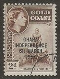 [Queen Elizabeth Stamps of 1952 of Gold Coast Overprinted "GHANA INDEPENDENCE 6TH.. MARCH, 1957", प्रकार B2]