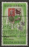[50 anni dell'Unione del Sudafrica - Filigrana: Stemma dell'Unione, laterale a sinistra - Tipografia: Government Printer, Pretoria, Scrivi HF]