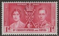[The Coronation of King George VI and Queen Elizabeth, Inscription "St. Christopher and Nevis", type I]