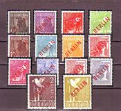 [BERLIN in Red Overprint on "Allied Occupation Zone" Stamps, type B]