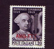 [The 200th Anniversary of the Birth of Cimarosa - Italy Postage Stamp Overprinted "AMG-FTT", type AA]
