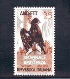 [The 10th Anniversary of Italy´s Resistance Movement - Italy Postage Stamp Overprinted "AMG-FTT", Tip CV]