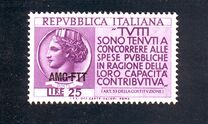 [Propaganda for the Payment of Taxes - Italy Postage Stamp Overprinted "AMG-FTT", Tip CT]