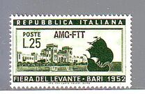[The 16th Levant Fair, Bari - Italy Postage Stamp Overprinted "AMG-FTT", tip BU]