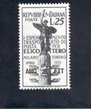 [The Experimental Transportation of Mail by Helicopter - Italy Postage Stamp Overprinted "AMG FTT", Tip CU]