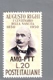 [The 100th Anniversary of the Birth of Augusto Righi - Italy Postage Stamp Overprinted "AMG-FTT", type AN]