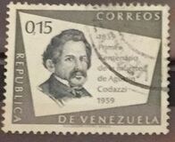[The 100th Anniversary of the Death of Agustin Codazzi, Geographer, 1793-1859, type AXX1]