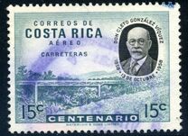 [Airmail - The 100th Anniversaries of the Births of President Gonzalez (1958) and President Oreamuno (1959), type JA]