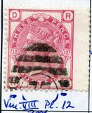 [Queen Victoria - Colored Control Numbers in Corners, प्रकार W]
