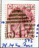 [Queen Victoria - Colored Control Numbers in Corners, प्रकार W]