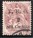 [French Levant Postage Stamps Surcharged & Overprinted "T.E.O.", type B1]