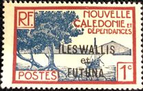 [New Caledonia Postage Stamps of 1928 Overprinted "ILES WALLIS - et - FUTUNA", type F]