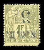[French Colonies, General Issues Postage Stamp Surcharged, type D]