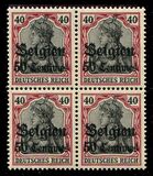 [German Empire Postage Stamps Surcharged "Fr. and C." or "Centimes" & Overprinted "Belgien", type A4]