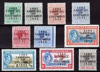 [The 450th Anniversary of Landing of Columbus - Stamps of 1931-1941 Overprinted "1492 LANDFALL OF COLUMBUS 1942", Scrivi AA]