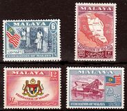 [Coat of Arms, Flag and Map of Malaya, type A]