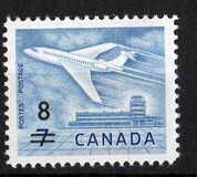 [Airliner & Ottawa Airport - Stamp of 1964 Surcharged, type JJ2]