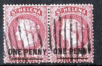[Queen Victoria - Not Issued Stamps Surcharged. New Watermark, type B29]